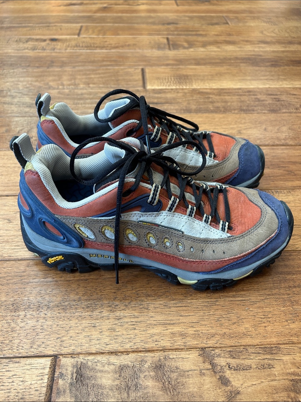 Merrell Pulse II Low Hiking Boots Shoes Rust Gray Mens Size 8